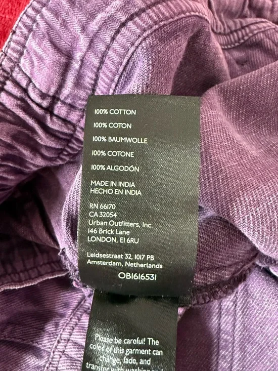 Free People Plum/prune  Came And Ge It Cargo Wide-Leg Denim Pants - Picture 11 of 12